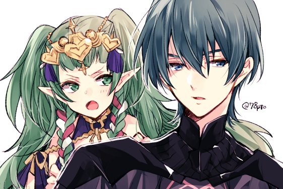 male byleth and sothis (fire emblem and 1 more) drawn by naho_(pi988y)