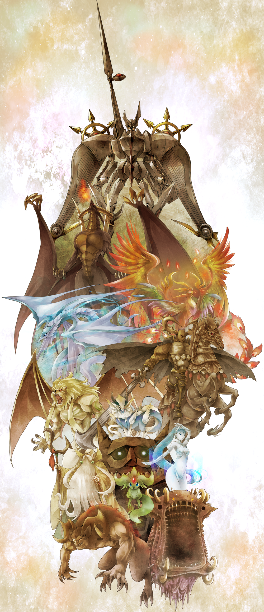 Carbuncle Shiva Bahamut Ifrit Leviathan And 9 More Final Fantasy And 1 More Drawn By Michii Yuuki Danbooru