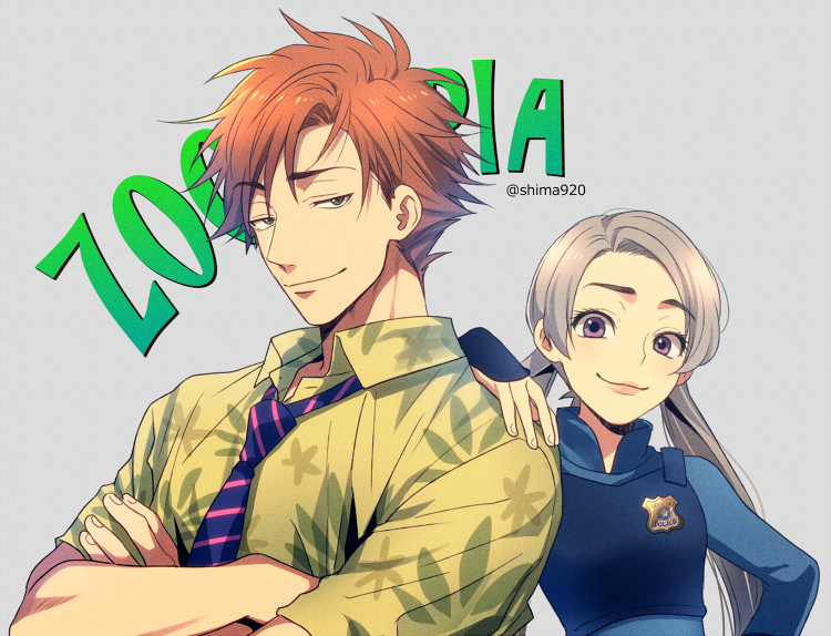 judy hopps and nick wilde (zootopia) drawn by mashima_shima