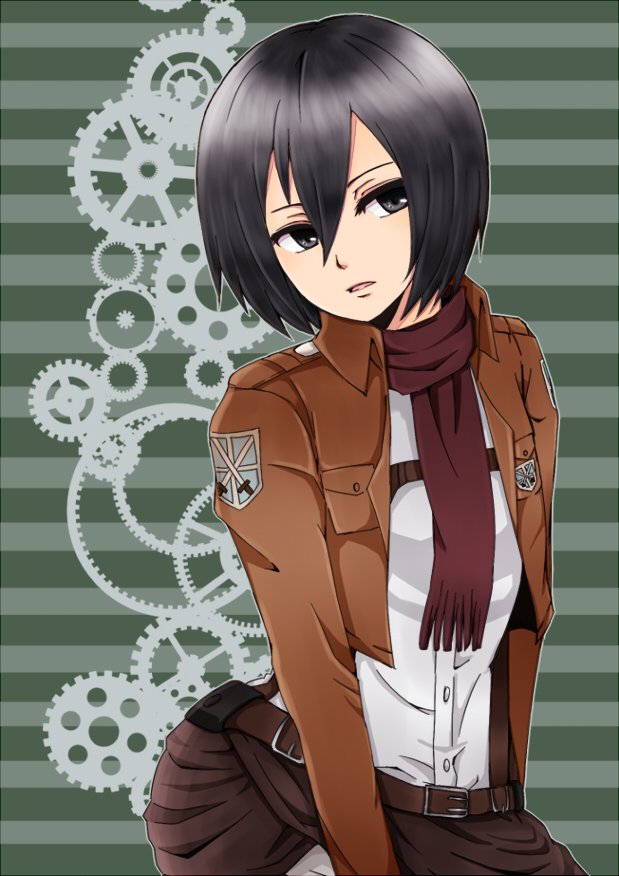 mikasa ackerman (shingeki no kyojin) drawn by banana_(nhk668)