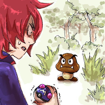 silver and goomba (pokemon and 2 more) drawn by manmanman