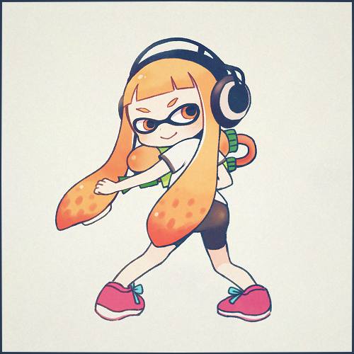 inkling player character, inkling girl, and kaori (splatoon and 1 more) drawn by ayu_(mog)