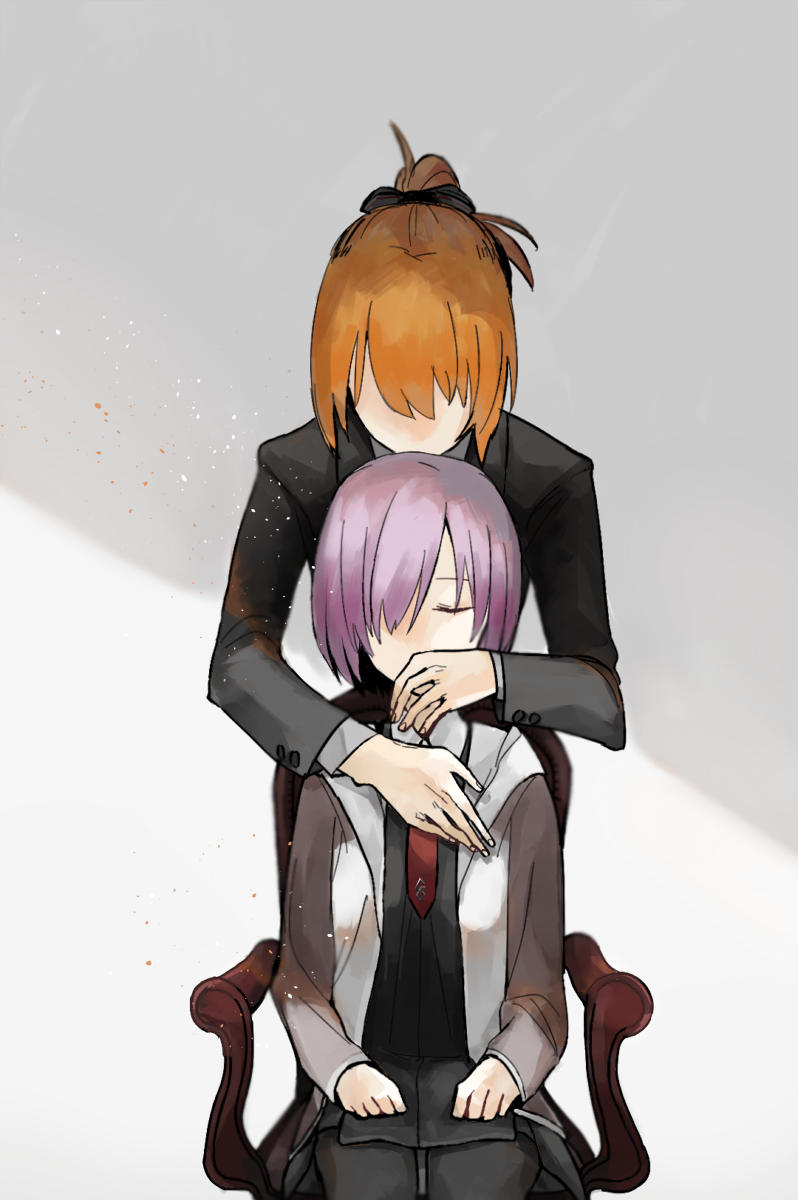 mash kyrielight and fujimaru ritsuka (fate and 1 more) drawn by lelioz