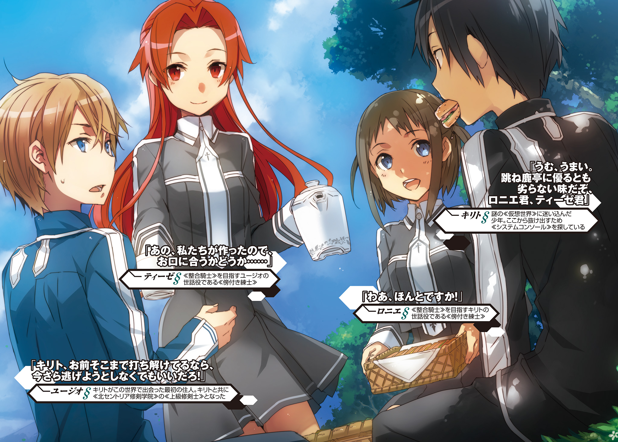 Kirito Eugeo Ronye Arabel And Tiese Schtrinen Sword Art Online Drawn By Abec Danbooru