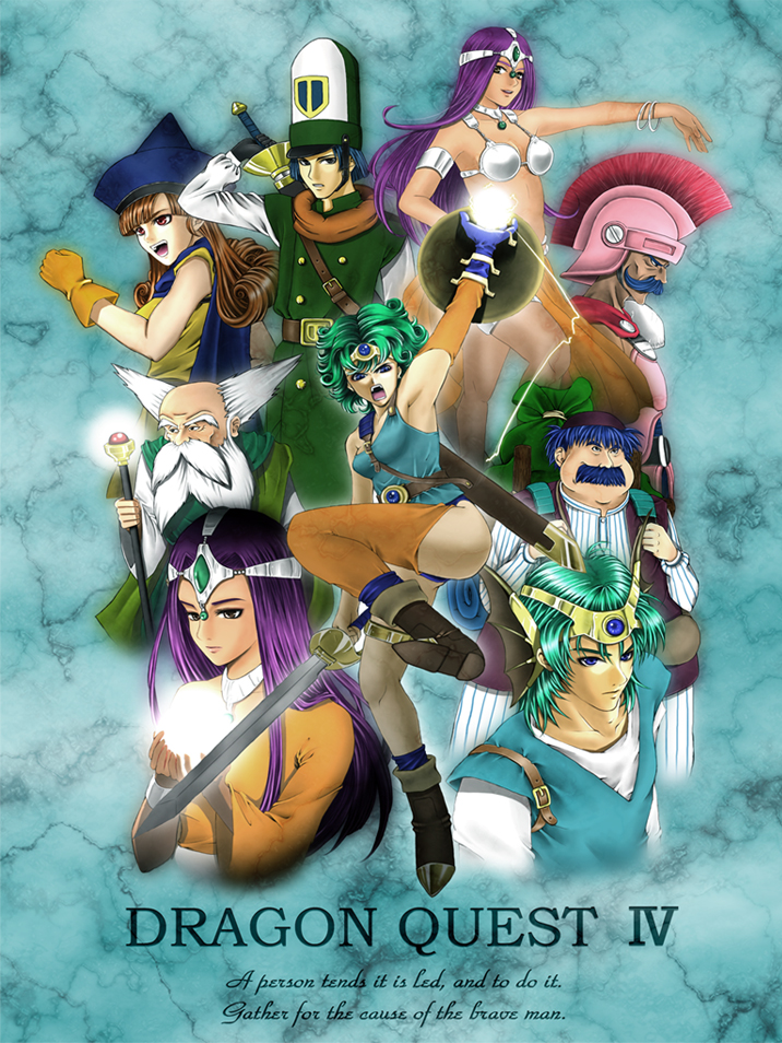 manya, alena, minea, hero, heroine, and 4 more (dragon quest and 1 more) drawn by clarityblue