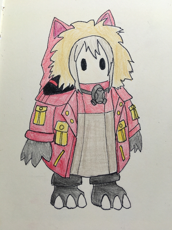 projekt red and fall guy (arknights and 1 more) drawn by wasabin_(atpp3744)