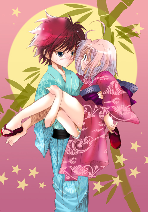 caro ru lushe and erio mondial (lyrical nanoha and 1 more) drawn by hina_sasaki