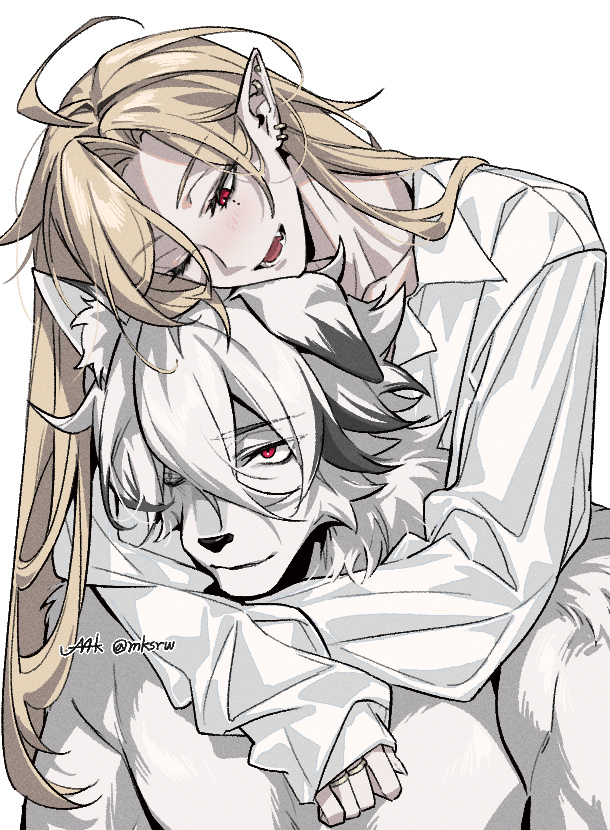 von lycaon and hugo vlad (zenless zone zero) drawn by maka_(mksrw)