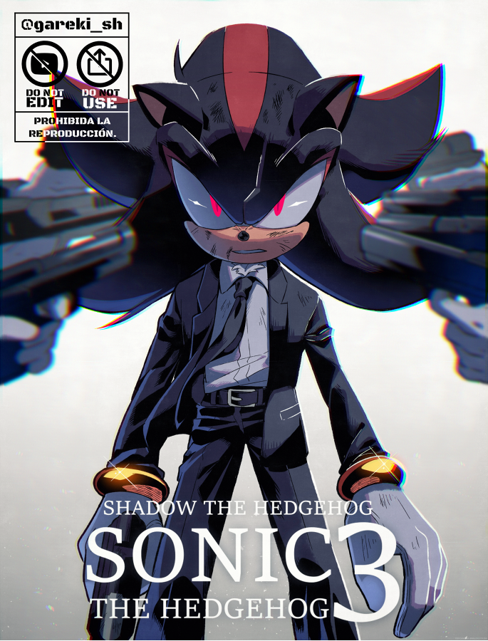 shadow the hedgehog, john wick, and keanu reeves (sonic and 2 more) drawn by gareki_sh