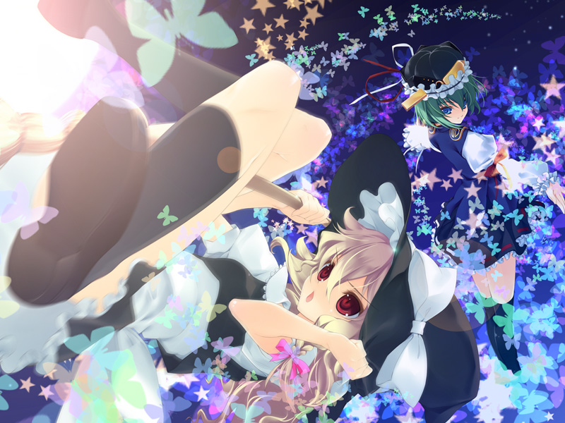 kirisame marisa and shiki eiki (touhou) drawn by ikasoumen_riku