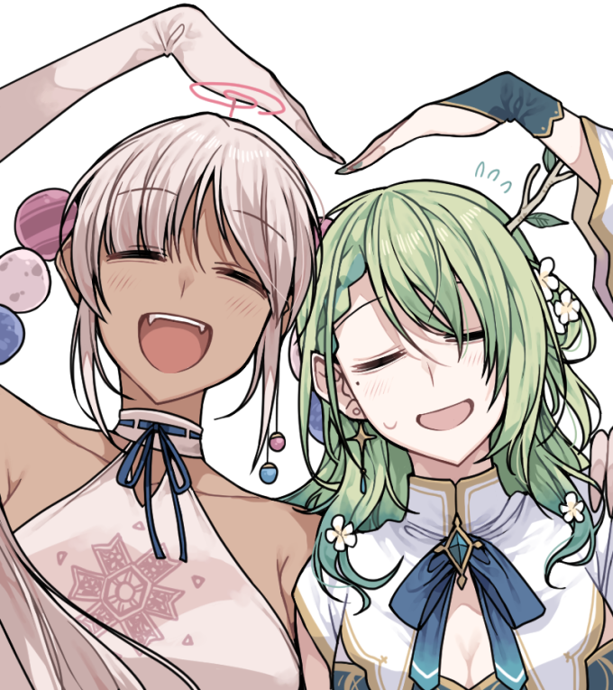 ceres fauna and tsukumo sana (hololive and 1 more) drawn by clipe