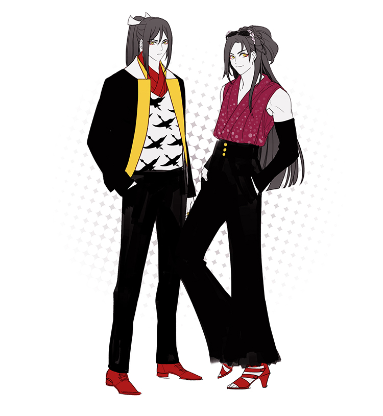 tarou tachi and jirou tachi (touken ranbu) drawn by ginmu