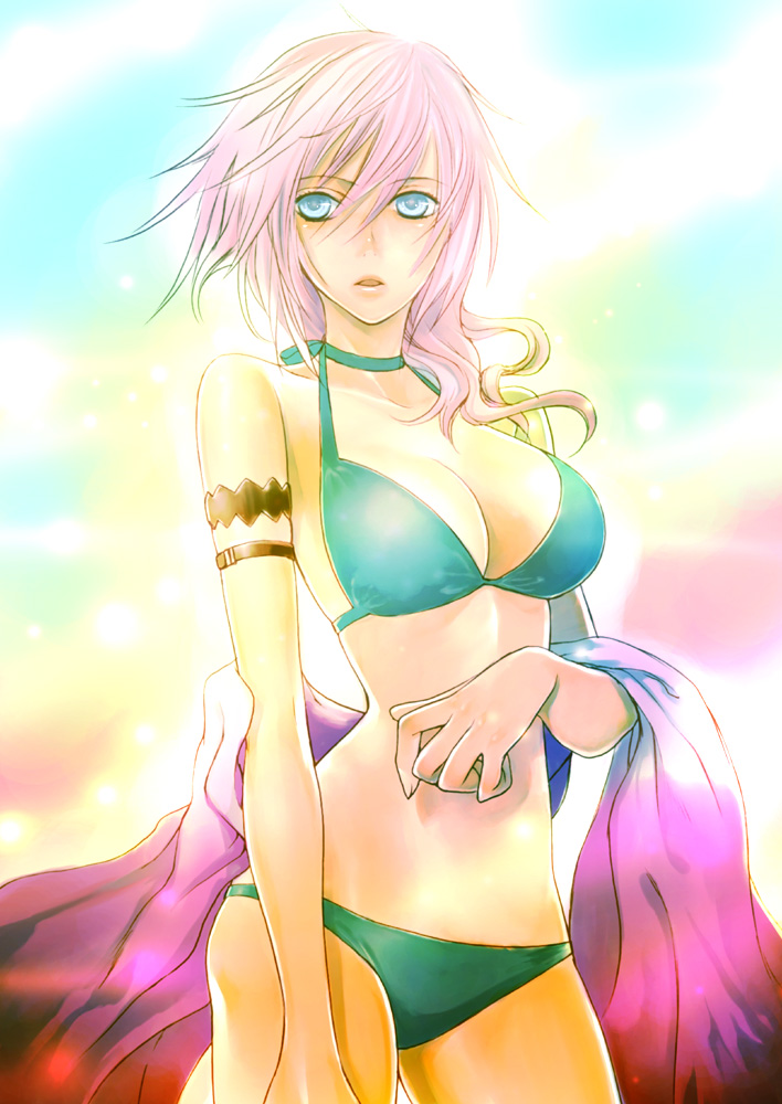 lightning farron (final fantasy and 1 more) drawn by p-kana