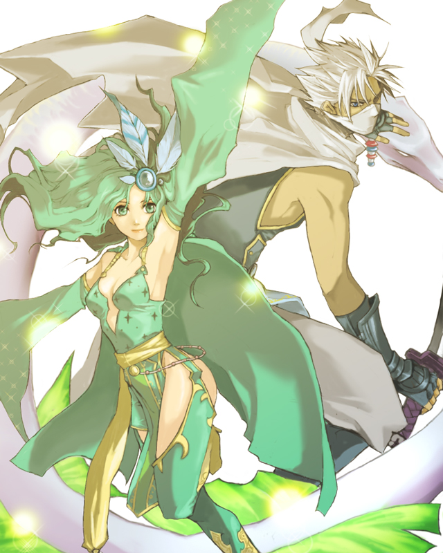 rydia, ninja, and edward geraldine (final fantasy and 1 more) drawn by koma_kiri_aoko