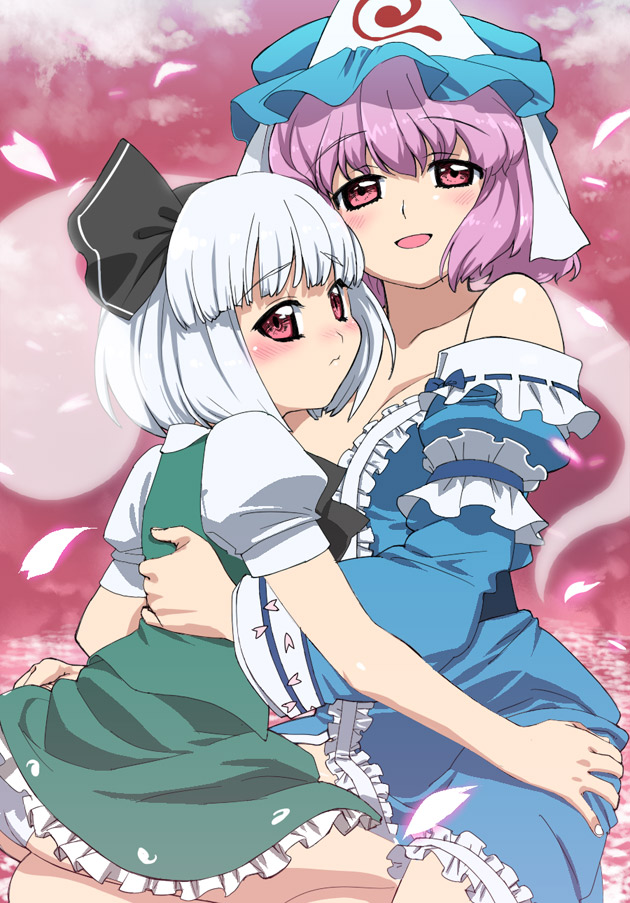 konpaku youmu and saigyouji yuyuko (touhou) drawn by tonbi