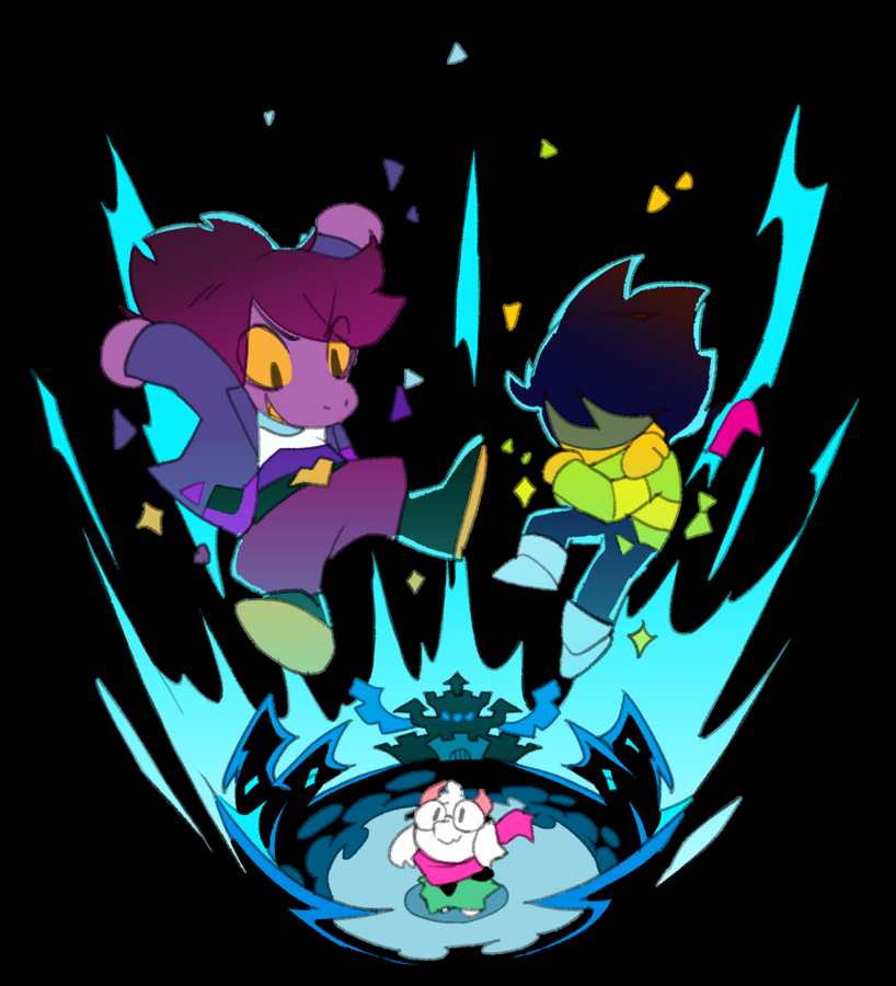 kris, susie, and ralsei (deltarune) drawn by temmie_chang