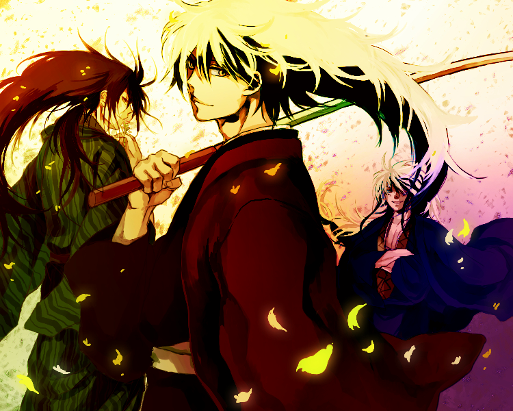 nura rikuo, nura rihyon, and nura rihan (nurarihyon no mago) drawn by yz