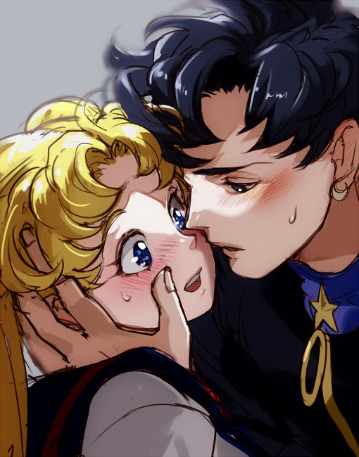 tsukino usagi and seiya kou (bishoujo senshi sailor moon and 1 more) drawn by mayo_(becky2006)
