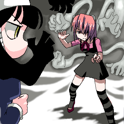 lucy and lucuha (elfen lied and 1 more) drawn by shime_(pixiv43467455)