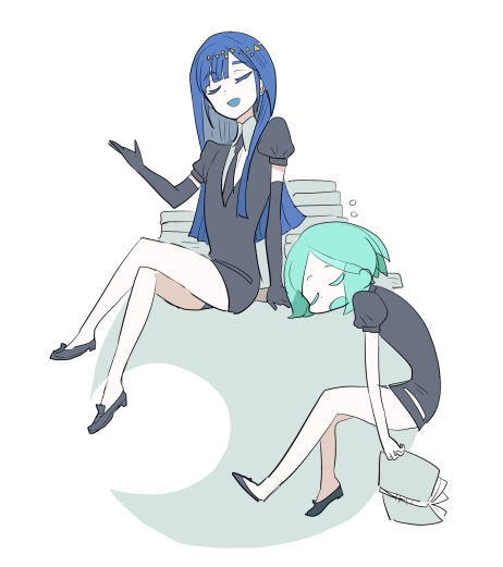 phosphophyllite and lapis lazuli (houseki no kuni) drawn by shumiko_(kamenokoueki)