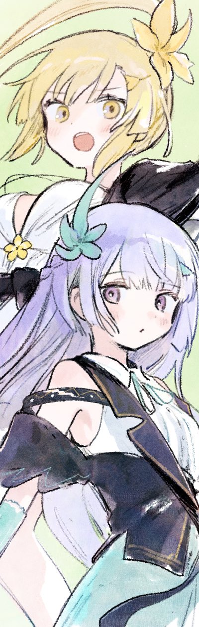 yusa hazuki and shizumi konoha (mahou shoujo madoka magica and 1 more) drawn by yorunogumo