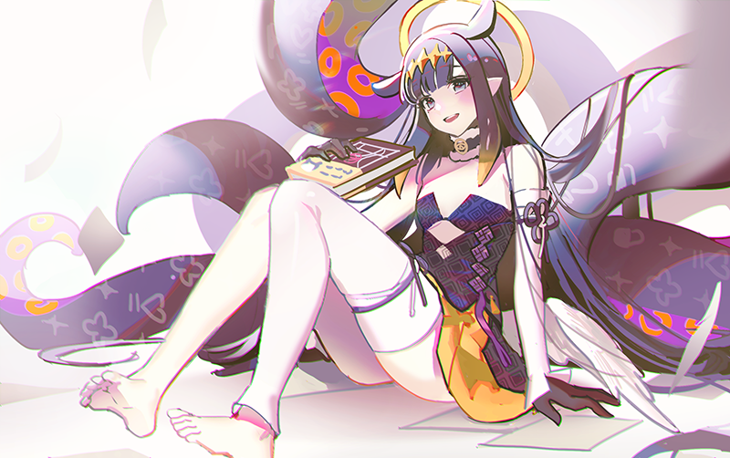 ninomae ina'nis and ao-chan (hololive and 1 more) drawn by oekaki_(5ekaki)