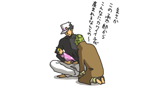joseph joestar, kujo jotaro, and kujo jolyne (jojo no kimyou na bouken and 2 more) drawn by imoichi