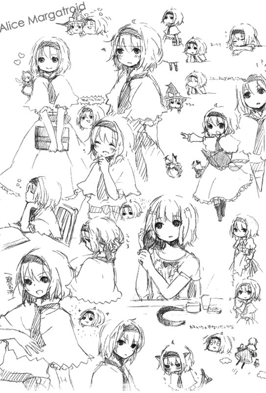 kirisame marisa, alice margatroid, and shanghai doll (touhou) drawn by katagiri_(mighty_swing)
