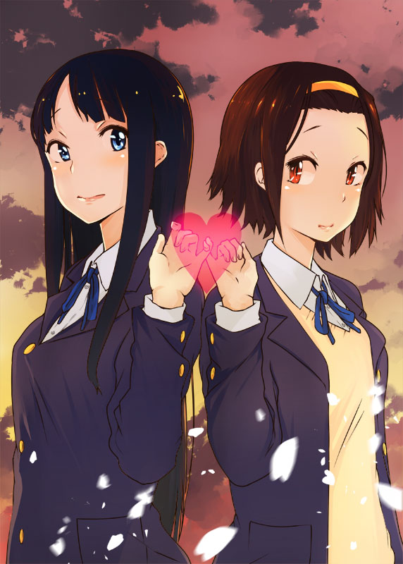akiyama mio and tainaka ritsu (k-on!) drawn by gensokigou