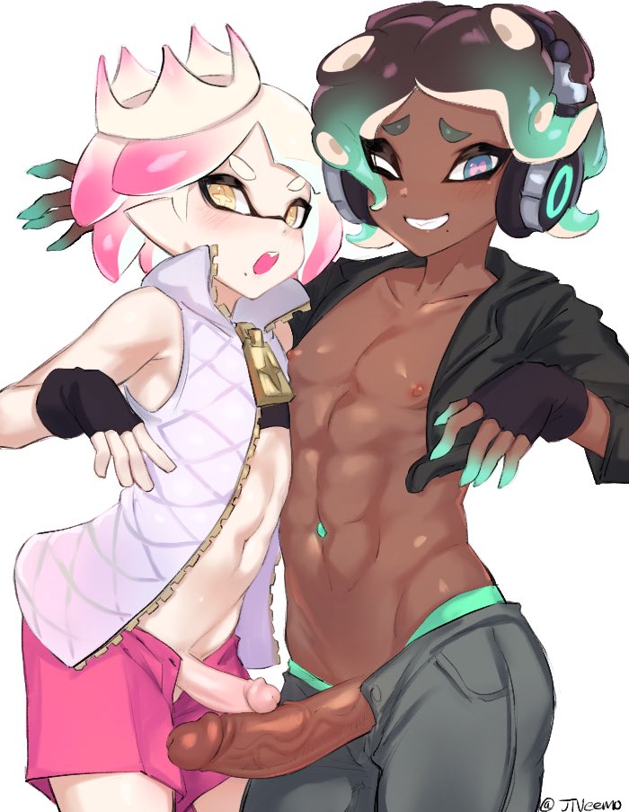 marina and pearl (splatoon and 1 more) drawn by jtveemo