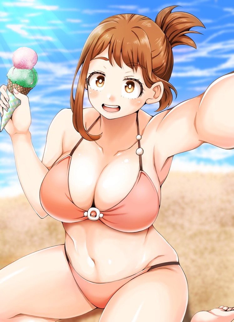 uraraka ochaco (boku no hero academia) drawn by adahcm