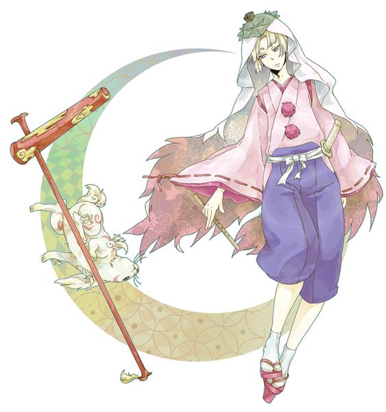 ushiwakamaru and yumigami (ookami) drawn by usui_(sakuma187)