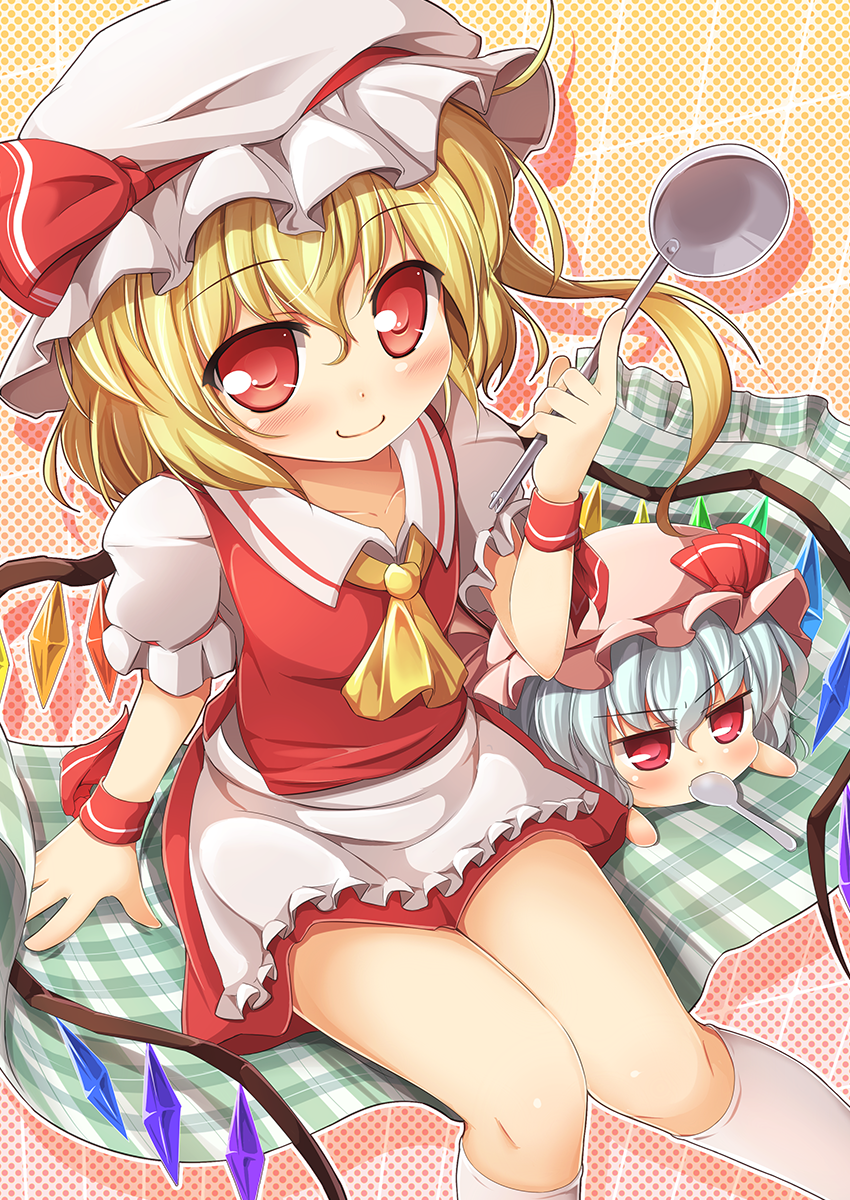 remilia scarlet and flandre scarlet (touhou) drawn by baku-p