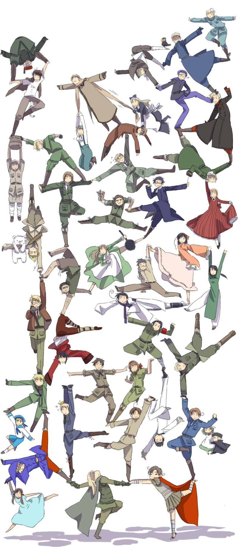 america, united kingdom, japan, russia, china, and 40 more (axis powers hetalia) drawn by guti-guti