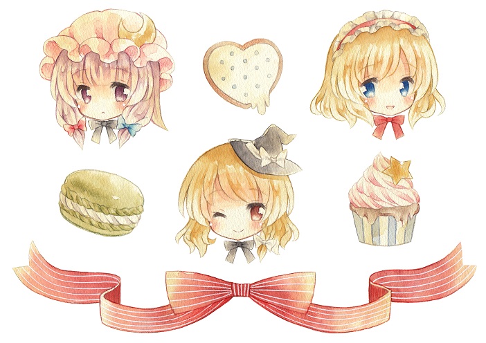 kirisame marisa, alice margatroid, and patchouli knowledge (touhou) drawn by kagome_f
