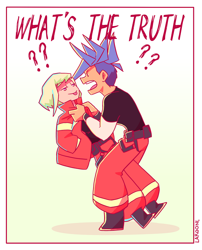 lio fotia and galo thymos (promare) drawn by laroone