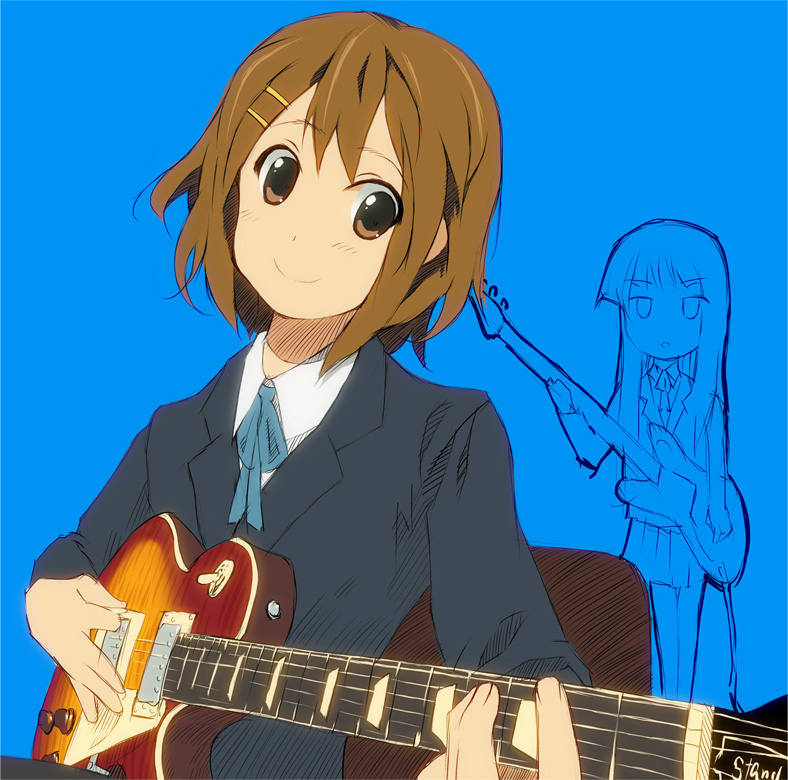 akiyama mio and hirasawa yui (k-on!) drawn by qaz
