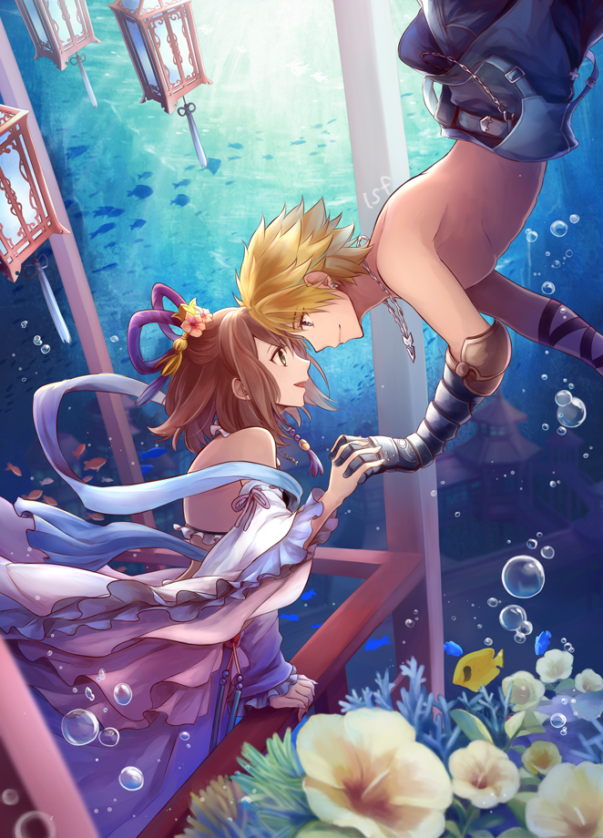 yuna and tidus (final fantasy and 1 more) drawn by sasanomesi