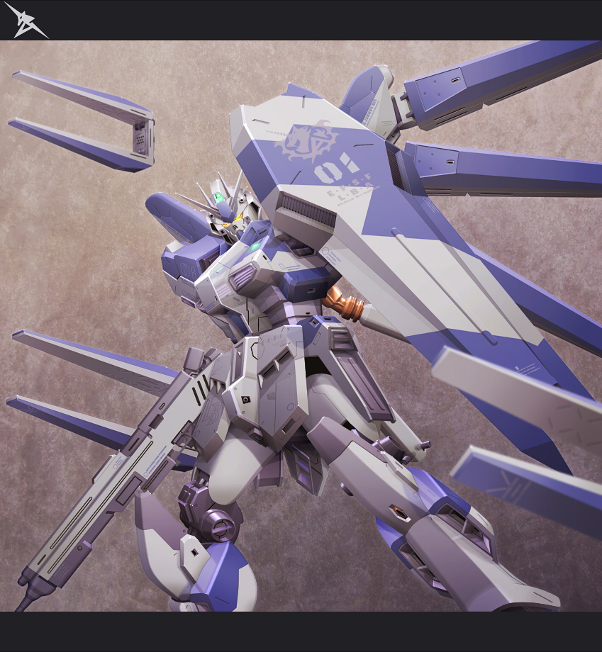 hi-nu gundam (gundam and 2 more) drawn by reigan