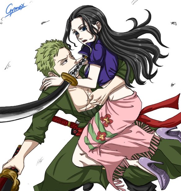 nico robin and roronoa zoro (one piece) drawn by crymax111