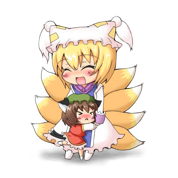 yakumo ran and chen (touhou) drawn by macchou_(tsubonekoya)