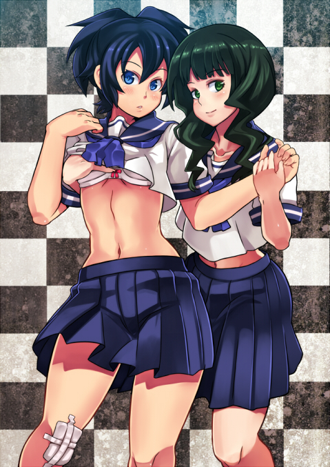 kuroi mato and takanashi yomi (black rock shooter) drawn by cov-r