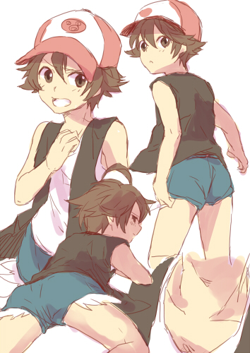 hilda and hilbert (pokemon and 1 more) drawn by kmcz
