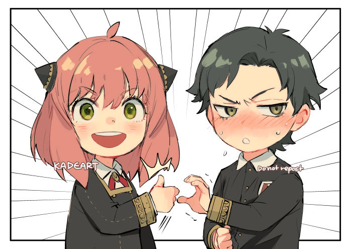 anya and damian desmond (spy x family) drawn by kadeart