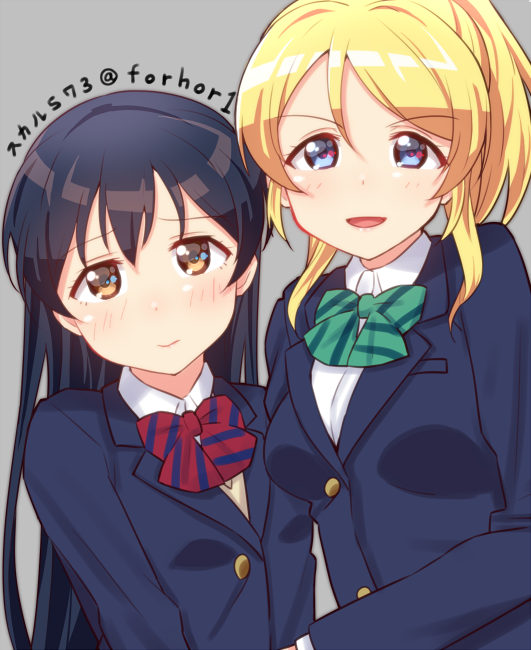 sonoda umi and ayase eli (love live! and 1 more) drawn by skull573