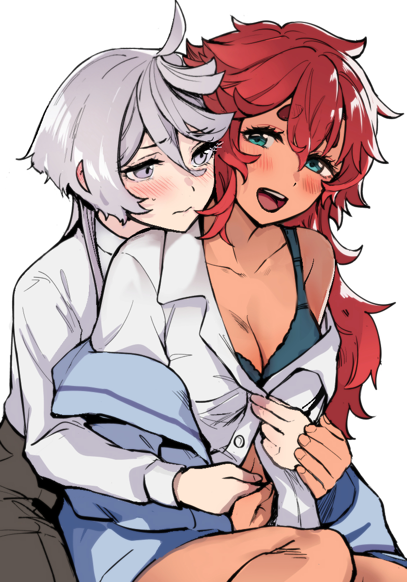 suletta mercury and miorine rembran (gundam and 1 more) drawn by mitsu_(tendou_itsuki)