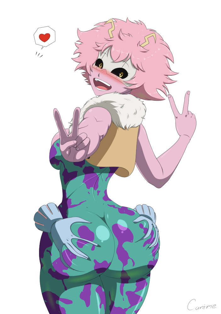 ashido mina and hagakure toru (boku no hero academia) drawn by canime