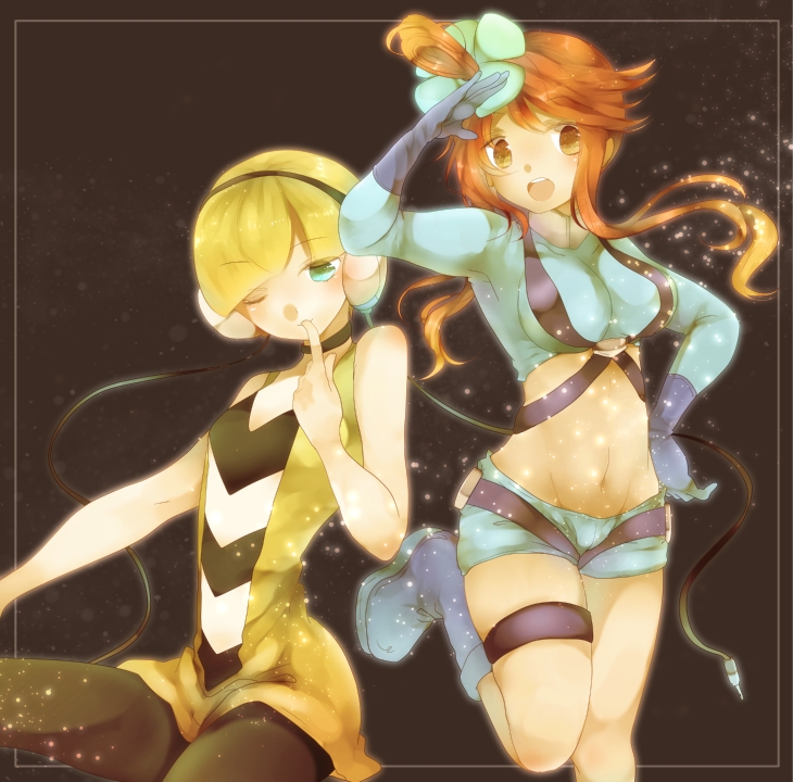skyla and elesa (pokemon and 1 more) drawn by amenosaka_nono