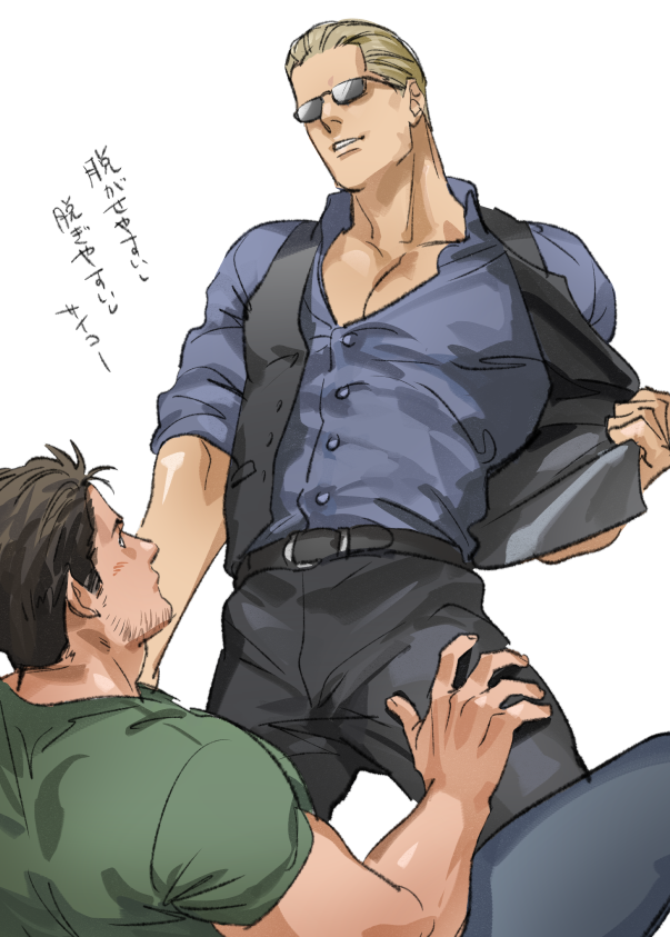 chris redfield and albert wesker (resident evil and 1 more) drawn by tatsumi_(psmhbpiuczn)