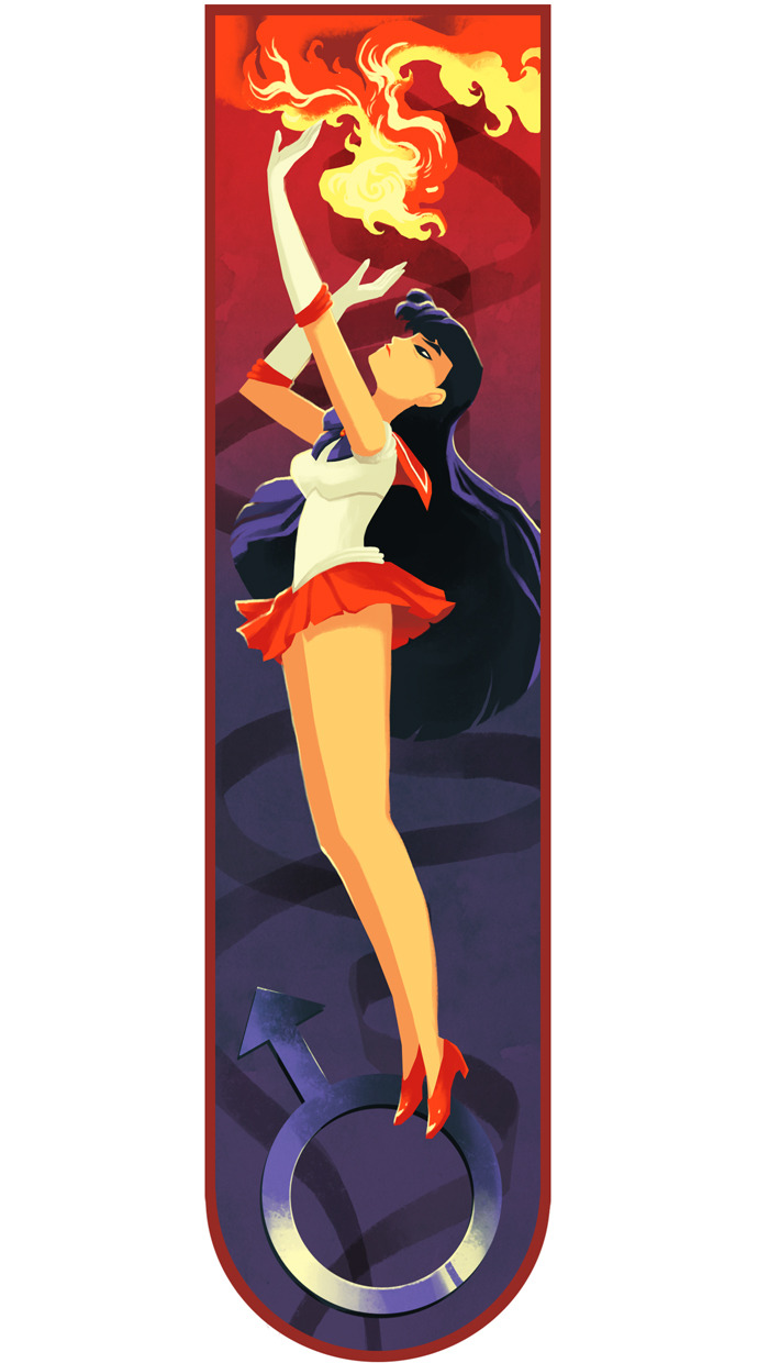 hino rei and sailor mars (bishoujo senshi sailor moon) drawn by pikipouet